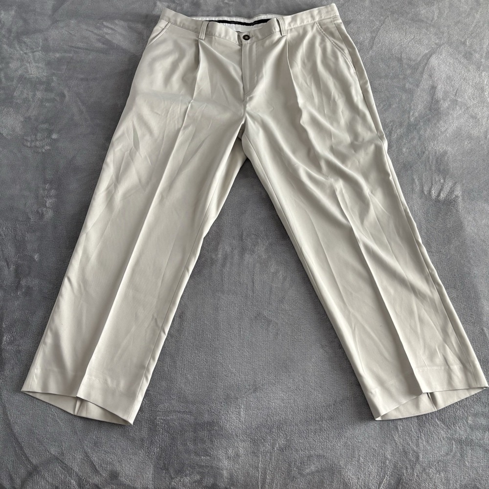 Jack Nicklaus Golf Pants Beige Pleated‎ Dress Trousers Menswear 38x32